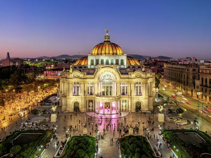 Framed Print : Palacio de Bellas Artes at dusk, elevated view, Mexico City, Mexico Framed Print : Palacio de Bellas Artes at dusk, elevated view, Mexico City, Mexico