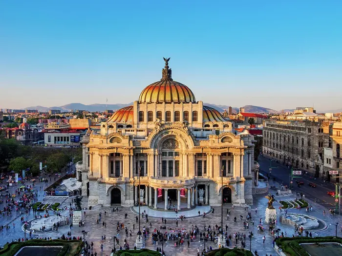 Framed Print : Palacio de Bellas Artes at sunset, elevated view, Mexico City, Mexico
