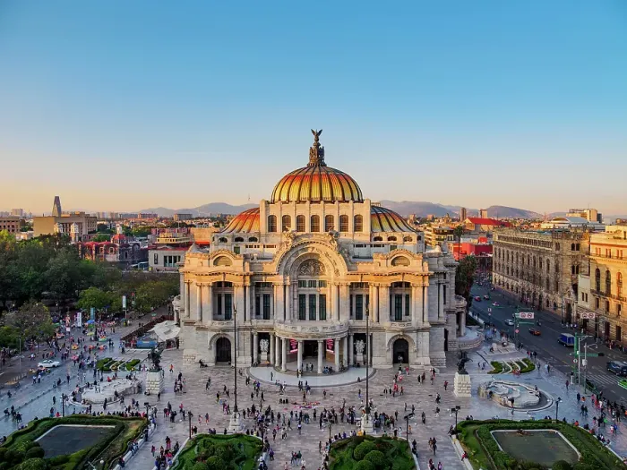 Framed Print : Palacio de Bellas Artes at sunset, elevated view, Mexico City, Mexico Framed Print : Palacio de Bellas Artes at sunset, elevated view, Mexico City, Mexico