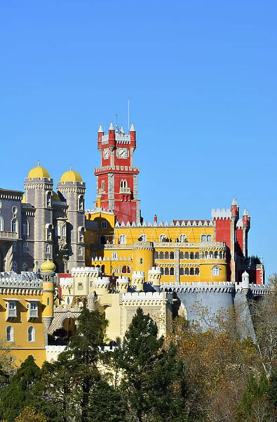 Palacio da Pena, built in the 19th century, in the forest above Sintra