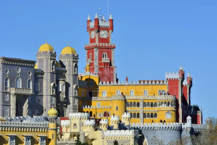 Framed Print : Palacio da Pena, built in the 19th century, in the forest above Sintra Framed Print : Palacio da Pena, built in the 19th century, in the forest above Sintra