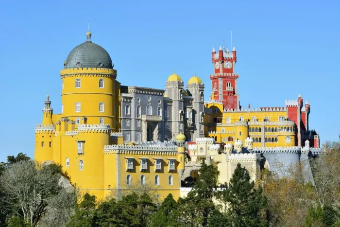 Framed Print : Palacio da Pena, built in the 19th century, in the forest above Sintra Framed Print : Palacio da Pena, built in the 19th century, in the forest above Sintra