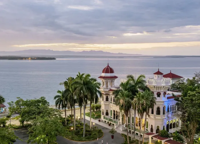 Framed Print : Palacio de Valle at dawn, elevated view, Cienfuegos, Cienfuegos Province, Cuba Framed Print : Palacio de Valle at dawn, elevated view, Cienfuegos, Cienfuegos Province, Cuba