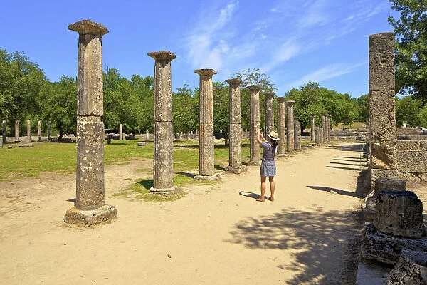 The Palaestra at Olympia, Arcadia, The Peloponnese, Greece, Southern Europe