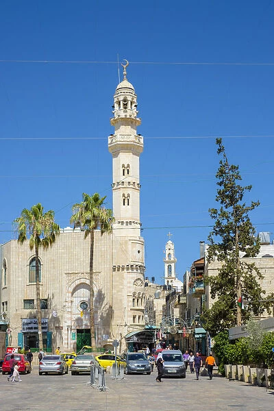 Palestine, West Bank, Bethlehem. Mosque of Oman (Masjid Umar) on Manger Square