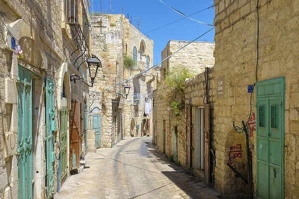 Palestine, West Bank, Bethlehem. Star Street, historic buildings in the old town