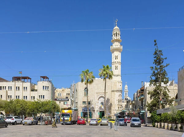 Palestine, West Bank, Bethlehem. Mosque of Oman (Masjid Umar) on Manger Square