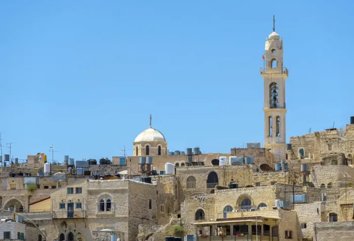 Framed Print : Palestine, West Bank, Bethlehem. View of buildings in the old town Framed Print : Palestine, West Bank, Bethlehem. View of buildings in the old town