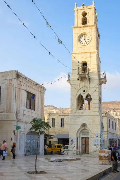 Framed Print : Palestine, West Bank, Nablus. Belltower in front of An-Nasr Mosque (Masjid an-Nasr) Framed Print : Palestine, West Bank, Nablus. Belltower in front of An-Nasr Mosque (Masjid an-Nasr)