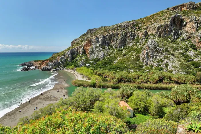 Framed Print : Palm beach of Preveli, Rethymno, Crete, Greece Framed Print : Palm beach of Preveli, Rethymno, Crete, Greece