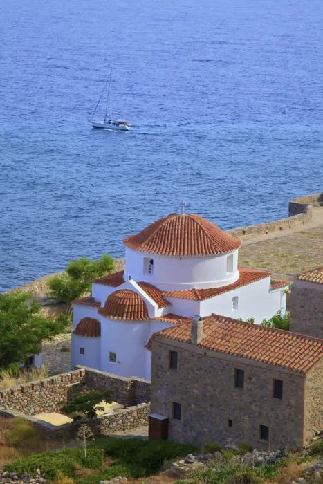 Framed Print : Panaghia Chrisaffitisa, Monemvasia, Laconia, The Peloponnese, Greece, Southern Europe Framed Print : Panaghia Chrisaffitisa, Monemvasia, Laconia, The Peloponnese, Greece, Southern Europe