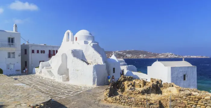 Framed Print : Panagia Paraportian chapel, Mykonos Town, Mykonos, Cyclades Islands, Greece