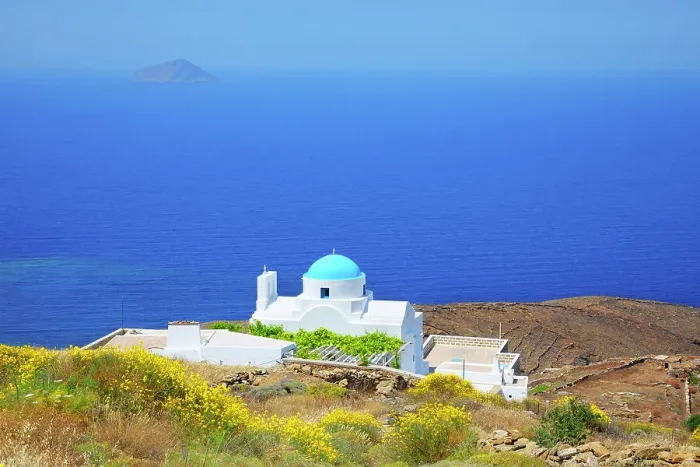 Framed Print : Panagia Skopiani church, high angle view, Serifos Island, Cyclades Islands, Greece