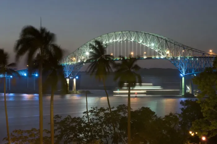 Framed Print : Panama, Panama Canal, Bridge Of The Americas, Pacific Entrance, Streaking Ship Lights Framed Print : Panama, Panama Canal, Bridge Of The Americas, Pacific Entrance, Streaking Ship Lights