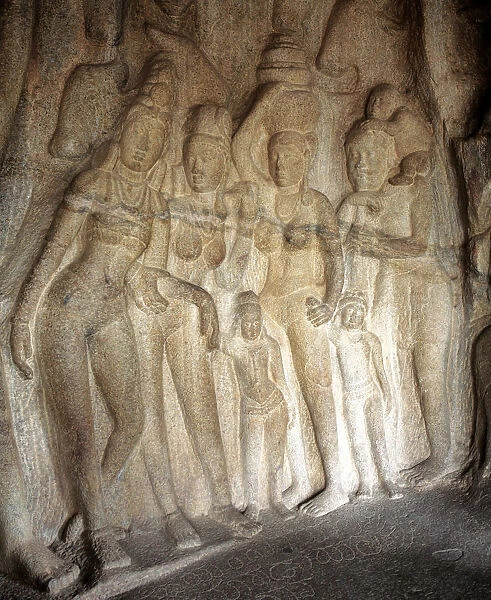 Pancha Rathas, cave temple (7th century), Mahabalipuram, Tamil Nadu, India