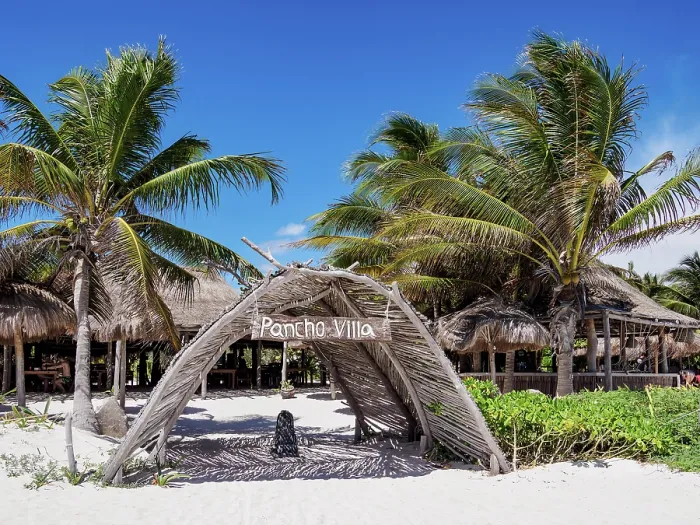 Framed Print : Pancho Villa seafood restaurant entrance, Paradise Beach, Tulum, Quintana Roo State, Mexico Framed Print : Pancho Villa seafood restaurant entrance, Paradise Beach, Tulum, Quintana Roo State, Mexico