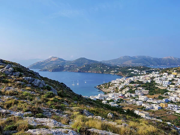 Pandeli Bay, elevated view, Leros Island, Dodecanese, Greece