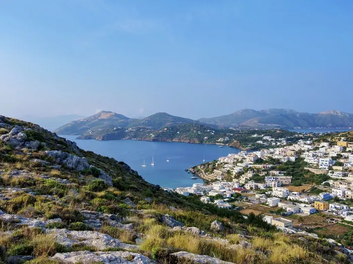 Framed Print : Pandeli Bay, elevated view, Leros Island, Dodecanese, Greece Framed Print : Pandeli Bay, elevated view, Leros Island, Dodecanese, Greece