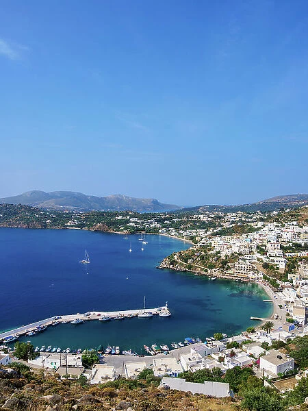 Pandeli Fishing Port, elevated view, Leros Island, Dodecanese, Greece