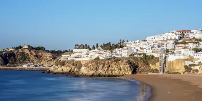 Framed Print : Paneco Beach, elevated view, Albufeira, Algarve, Portugal Framed Print : Paneco Beach, elevated view, Albufeira, Algarve, Portugal