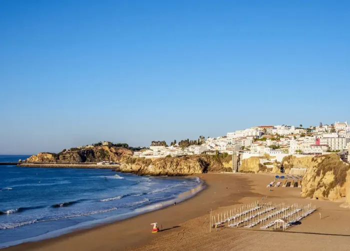 Framed Print : Paneco Beach, elevated view, Albufeira, Algarve, Portugal Framed Print : Paneco Beach, elevated view, Albufeira, Algarve, Portugal