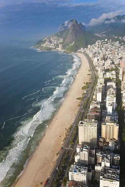 Panema Beach, Ipanema, Dois Irmaos mountain in background, Rio de Janeiro, Brazil