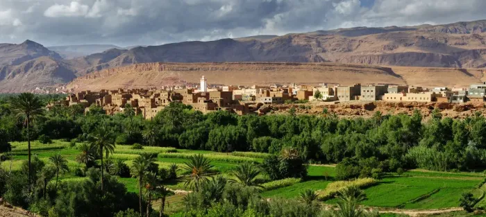 Framed Print : Panorama of the Tinerhir kasbah with the Todra gorges in the horizon. Morocco Framed Print : Panorama of the Tinerhir kasbah with the Todra gorges in the horizon. Morocco