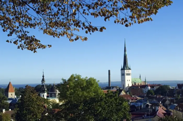 Framed Print : Panoramic City View of the City Wall Towers and St Olav Church Framed Print : Panoramic City View of the City Wall Towers and St Olav Church
