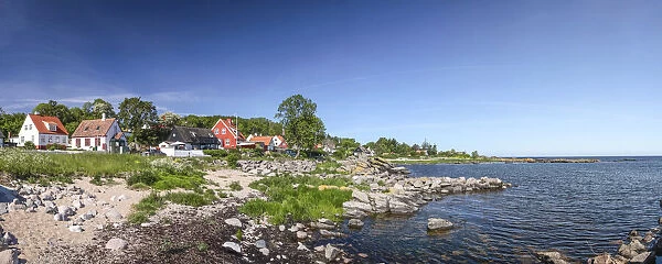 Panoramic of the coastal area near the village Listed, Bornholm, Denmark