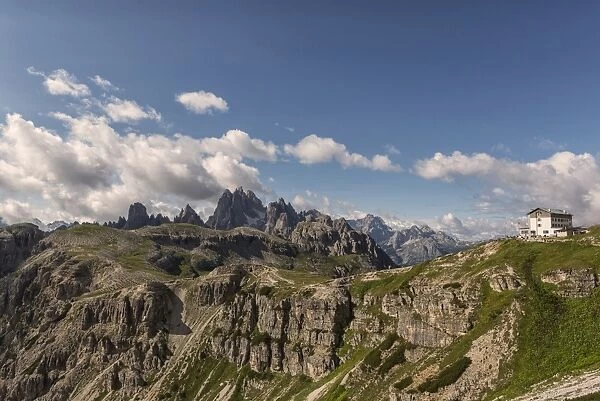Panoramic view of Cadini di Misurina. Veneto, Dolomites, Italy, Europe