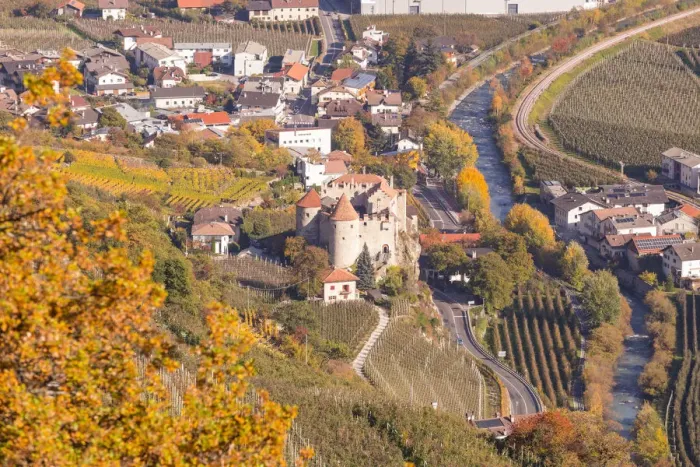 Framed Print : A panoramic view of Laces castle from San Martino In Monte, Laces, Venosta valley Framed Print : A panoramic view of Laces castle from San Martino In Monte, Laces, Venosta valley