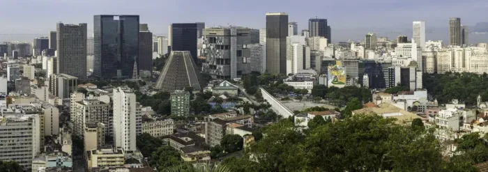 Framed Print : Panoramic view of Rio Centro, Financial District, Downtown Rio de Janeiro, Brazil