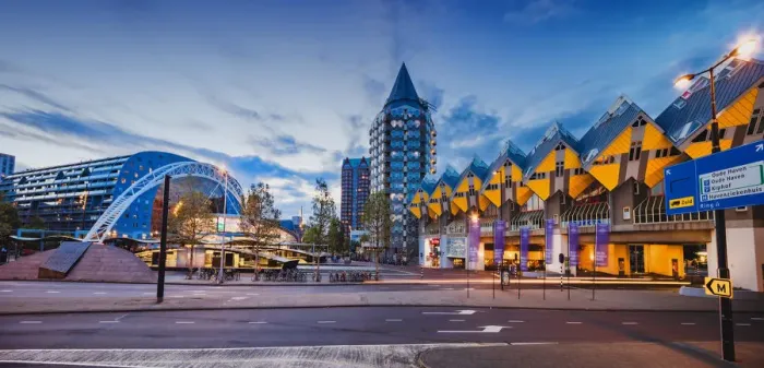 Framed Print : Panoramic view of Rotterdam Food Market and Cubic Houses by night, Holland / Netherlands Framed Print : Panoramic view of Rotterdam Food Market and Cubic Houses by night, Holland / Netherlands