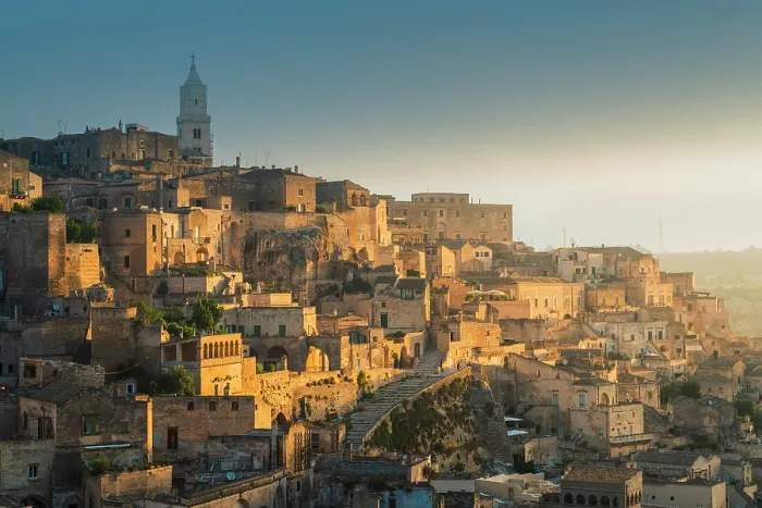 Framed Print : Panoramic view of Sasso Caveoso of Matera at sunrise. Matera, Basilicata, Italy Framed Print : Panoramic view of Sasso Caveoso of Matera at sunrise. Matera, Basilicata, Italy