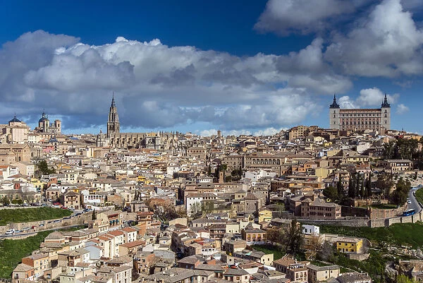 Panoramic view over Toledo, Castile La Mancha, Spain