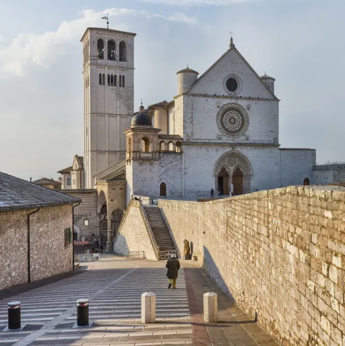 Framed Print : Papal Basilica of Saint Francis of Assisi, Basilica Papale di San Francesco, Assisi