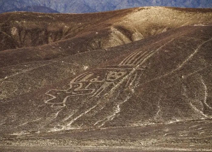 Framed Print : The Paracas Family Geoglyph, Palpa, Ica Region, Peru Framed Print : The Paracas Family Geoglyph, Palpa, Ica Region, Peru