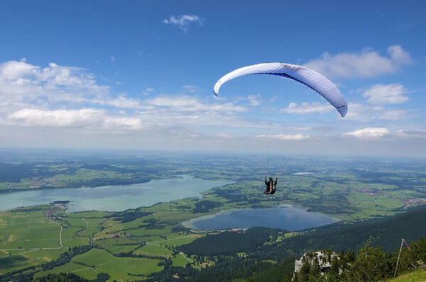 Paraglider at Tegelberg, Allgaeu, Bavaria, Germany