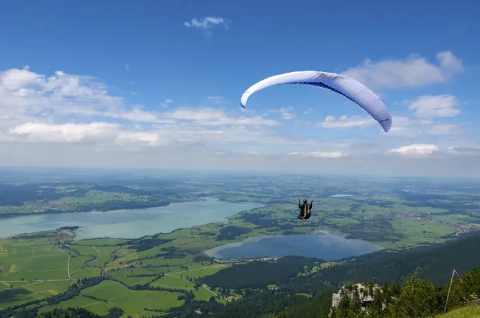 Framed Print : Paraglider at Tegelberg, Allgaeu, Bavaria, Germany Framed Print : Paraglider at Tegelberg, Allgaeu, Bavaria, Germany