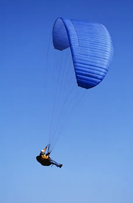 Framed Print : Paraglider in Weymouth Devon Framed Print : Paraglider in Weymouth Devon