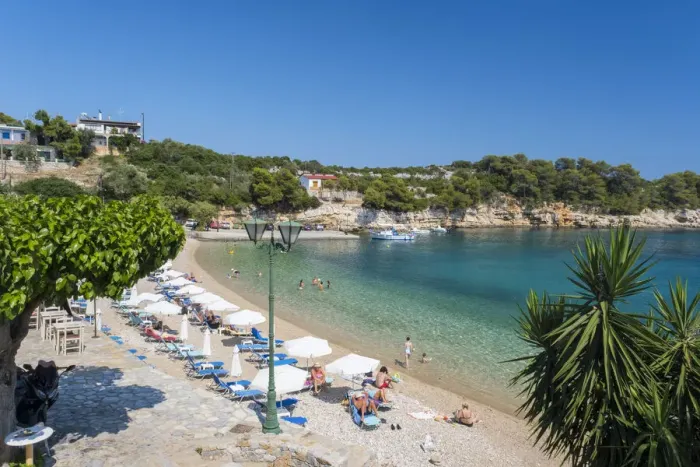 Framed Print : Paralia Rousoum Gialos beach, Patitiri, Alonnisos, Sporade Islands, Greece Framed Print : Paralia Rousoum Gialos beach, Patitiri, Alonnisos, Sporade Islands, Greece