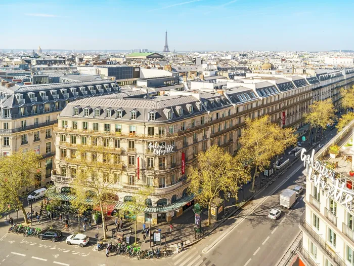 Framed Print : Paris City Views and Skyline from the Gallery Lafayette Rooftop Spring, Paris, France