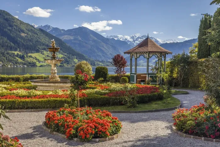 Framed Print : Park in Zell am See, Salzburger Land, Austria Framed Print : Park in Zell am See, Salzburger Land, Austria
