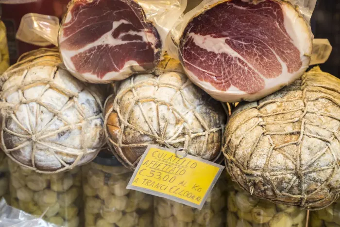 Framed Print : Parma hams, Bologna, Emilia-Romagna, Italy Framed Print : Parma hams, Bologna, Emilia-Romagna, Italy