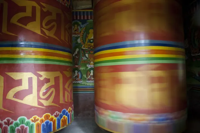 Framed Print : Paro, Bhutan. Bhuddist prayer wheels Framed Print : Paro, Bhutan. Bhuddist prayer wheels