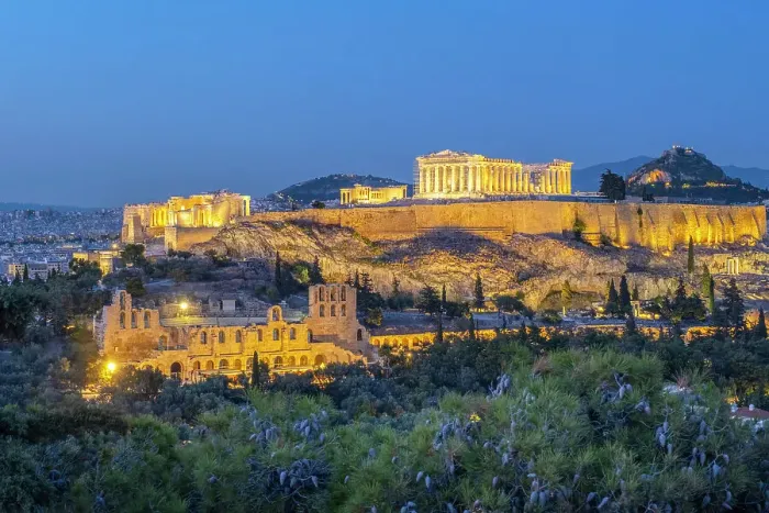 Framed Print : Parthenon temple on the Acropolis from Philoppapos hill, Athens, Greece Framed Print : Parthenon temple on the Acropolis from Philoppapos hill, Athens, Greece