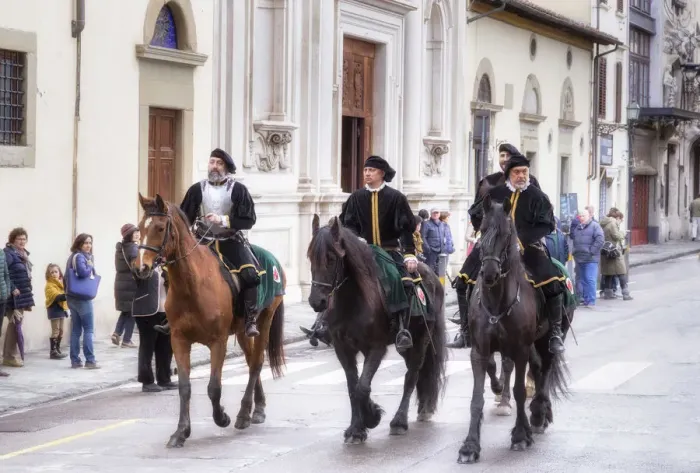 Framed Print : Participants in the Explosion of the Cart festival horse riding, Florence, Tuscany Framed Print : Participants in the Explosion of the Cart festival horse riding, Florence, Tuscany