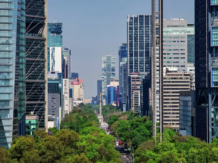 Framed Print : Paseo de la Reforma seen from Chapultepec Castle, elevated view, Mexico City, Mexico Framed Print : Paseo de la Reforma seen from Chapultepec Castle, elevated view, Mexico City, Mexico