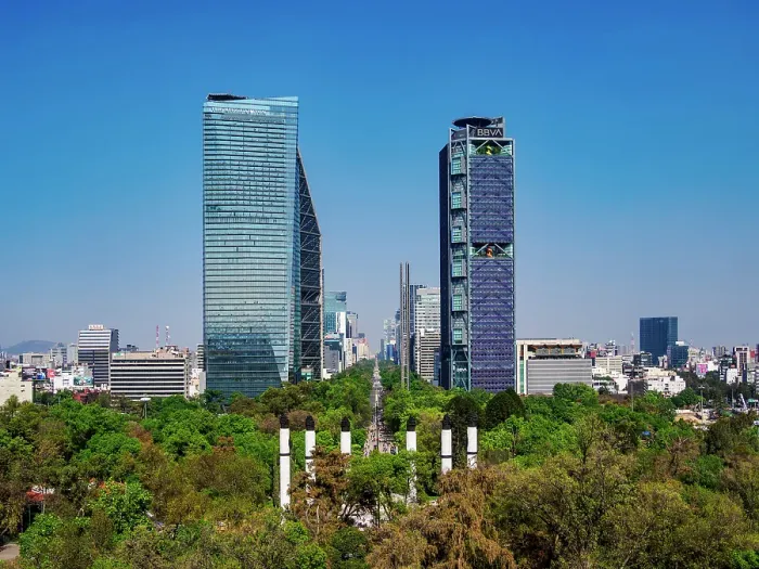 Framed Print : Paseo de la Reforma seen from Chapultepec Castle, elevated view, Mexico City, Mexico Framed Print : Paseo de la Reforma seen from Chapultepec Castle, elevated view, Mexico City, Mexico