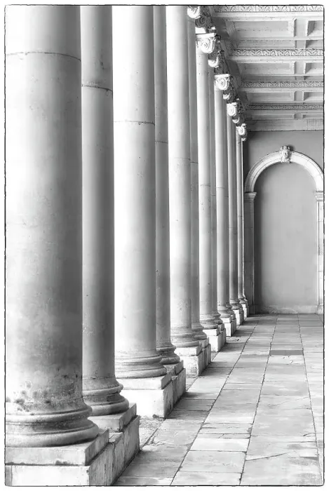 Framed Print : A passage in Hampton Court Palace, London, England